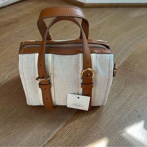 NWT Fossil “Carlie” Mini Satchel in Natural Brown